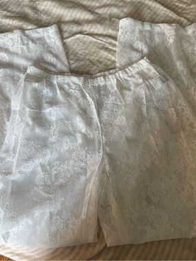 SHEIN White Lace Wide Leg Pants